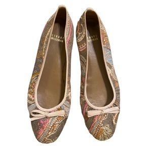 Stuart Weitzman Silk Tapestry Ballet Flats Size 8